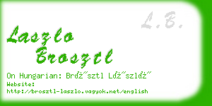 laszlo brosztl business card